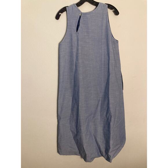 Lorenzini Italian Reversible Cotton Dress Chambray & Blue Camo Minimalism ~ Sz M - Picture 7 of 10